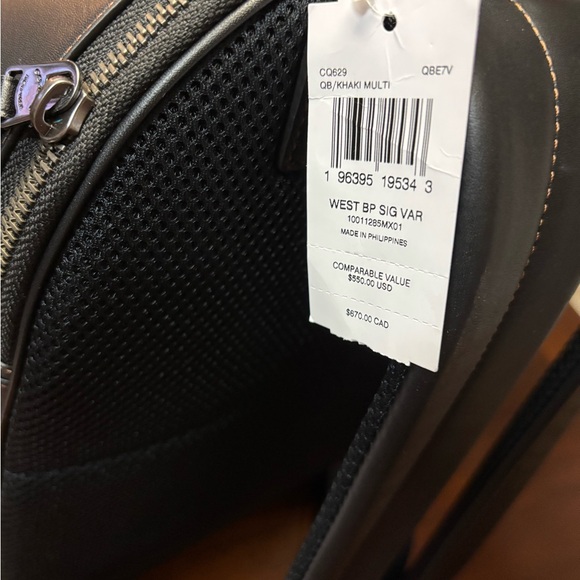 COACH West Backpack In Blocked Signature Canvas With Varsity Stripe CQ629 - Picture 7 of 7
